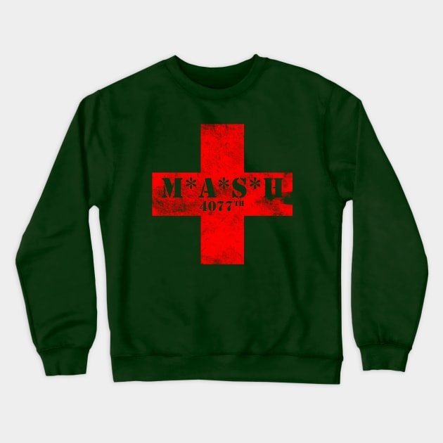 MASH, Red Cross distressed Crewneck Sweatshirt by hauntedjack